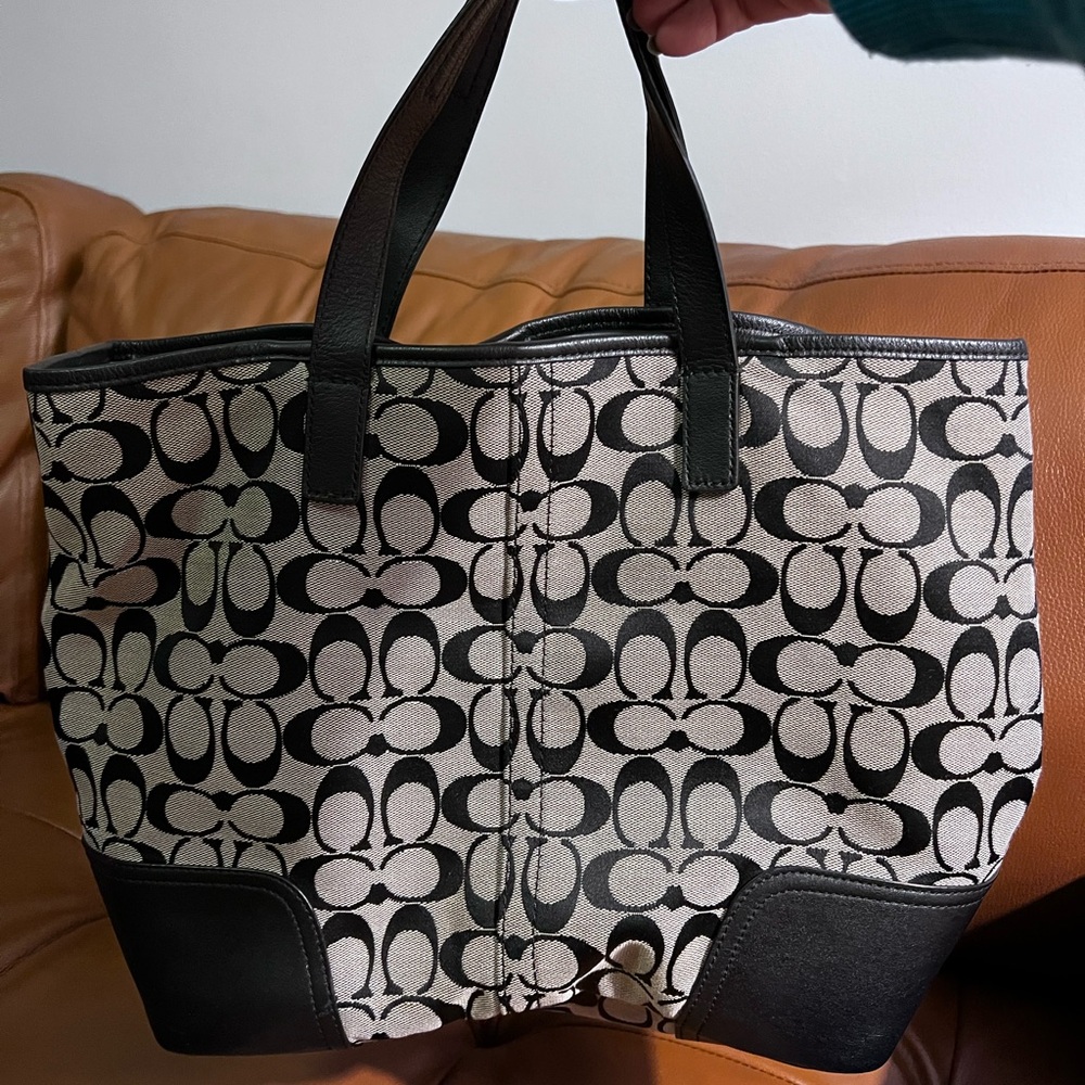 Coach Black and Gray signature C Tote